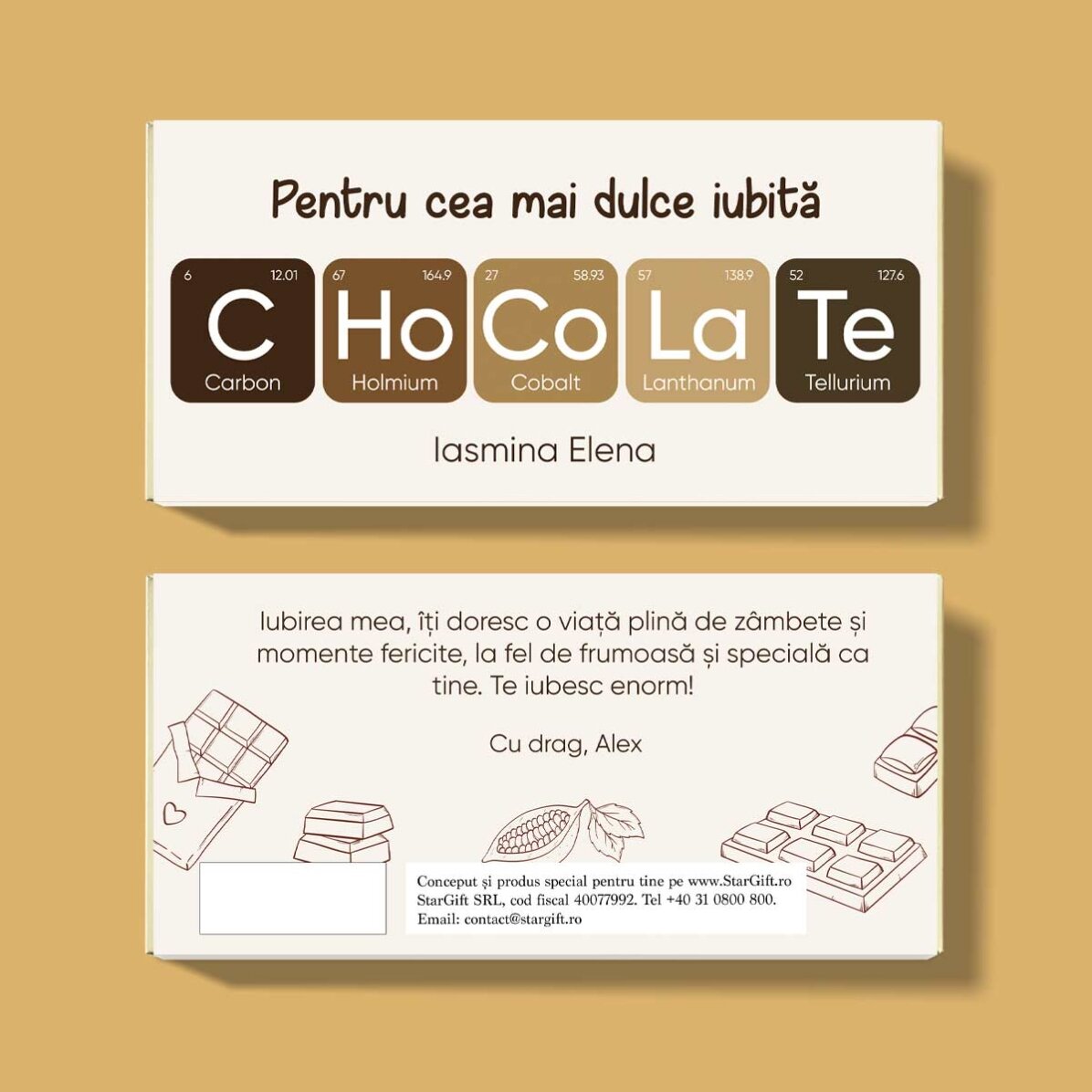 Ciocolată personalizată cu text - Sweet