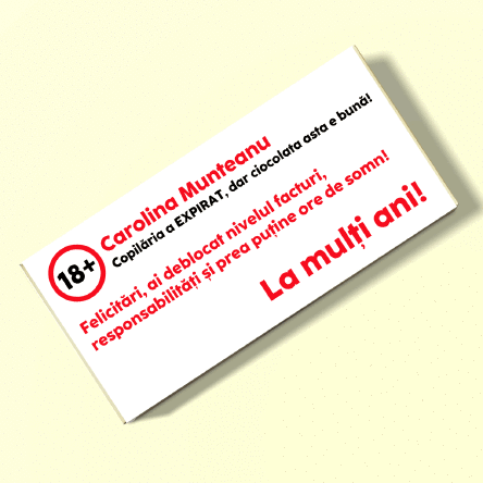 Ciocolată personalizată cu text - Urare aniversară