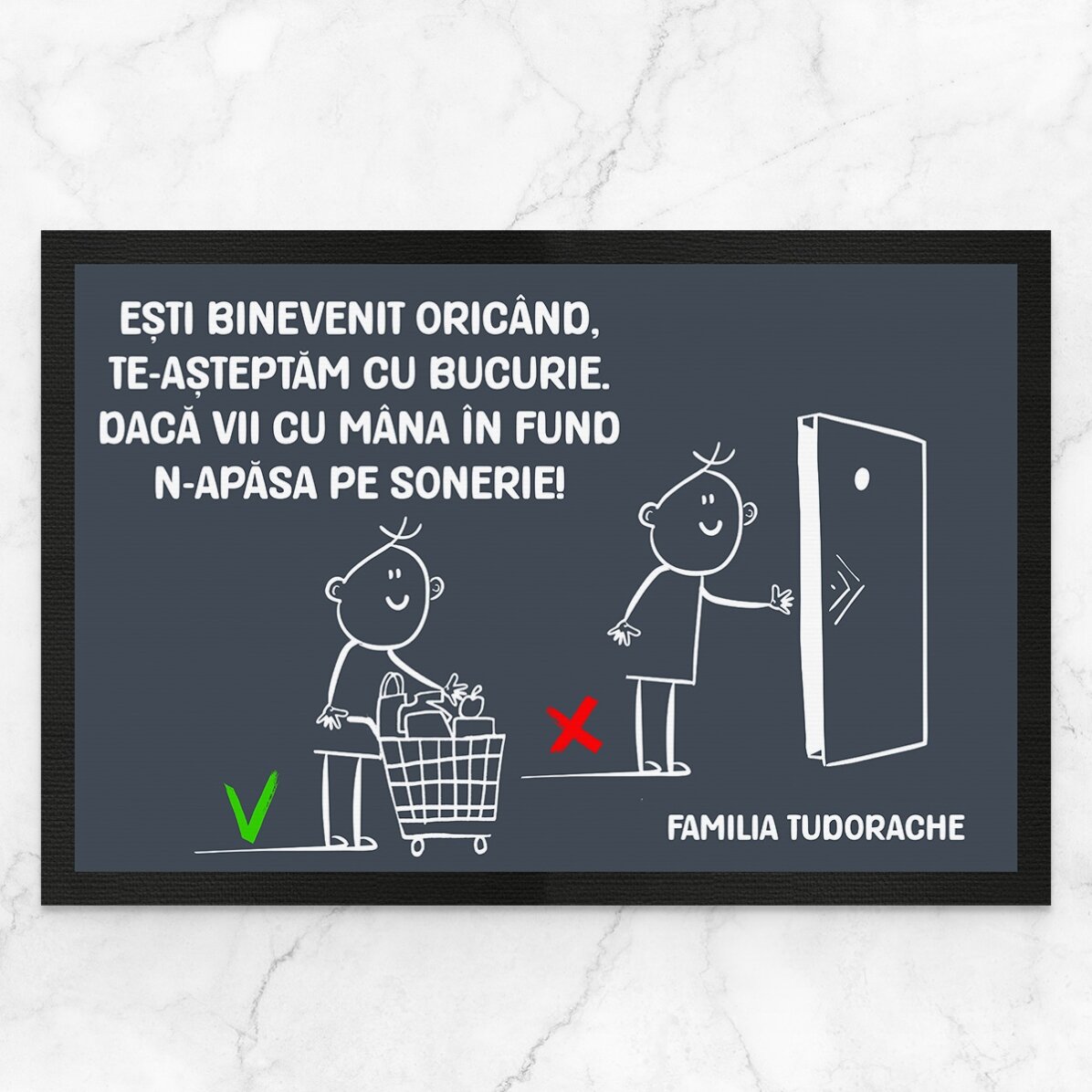 Personalised doormat with funny message x Flick