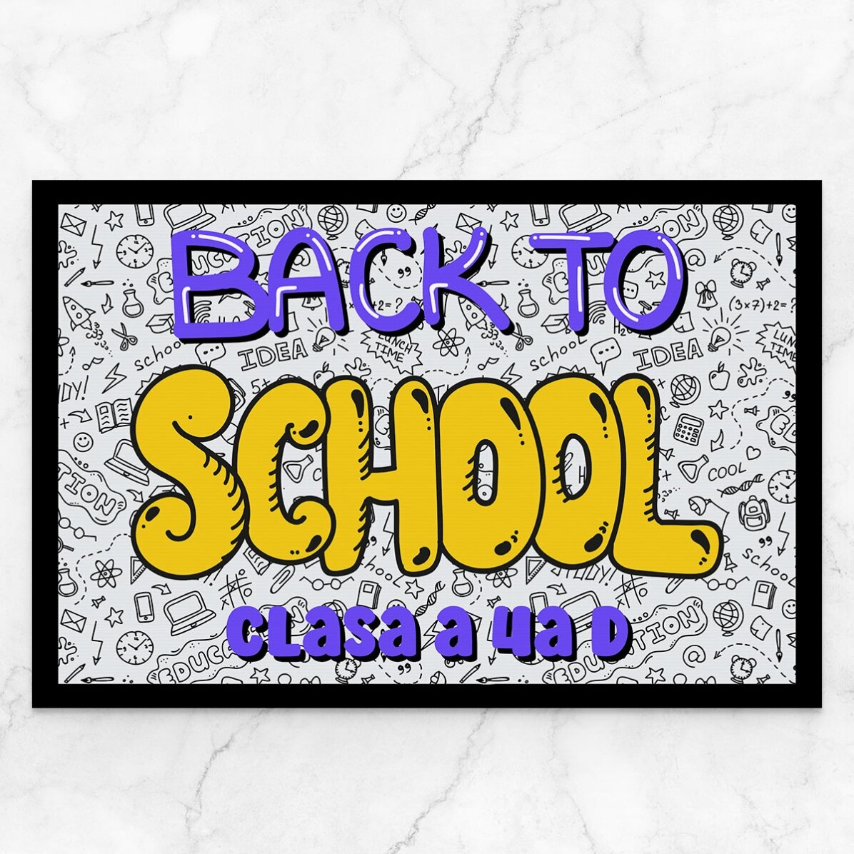 Covoraș de intrare personalizat cu text - Back to School