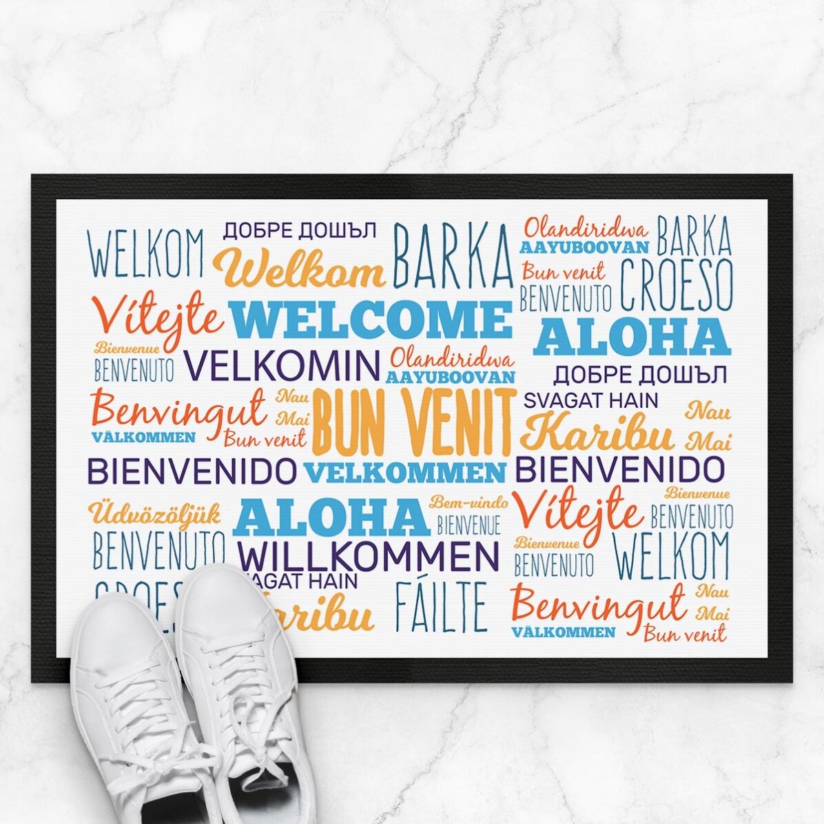 Covoraș de intrare personalizat cu text - Bun venit