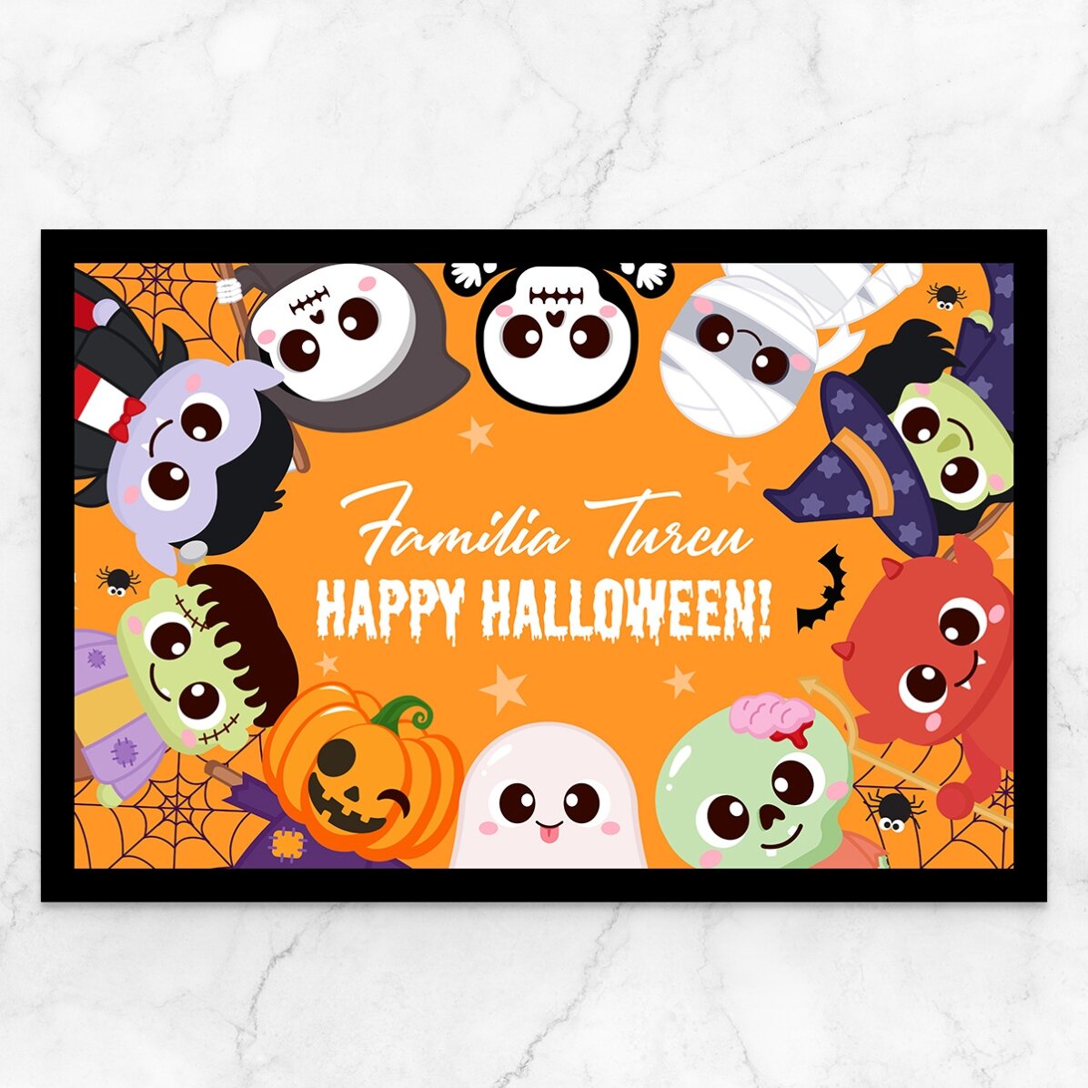 Covoraș de intrare personalizat cu text - Cute Halloween