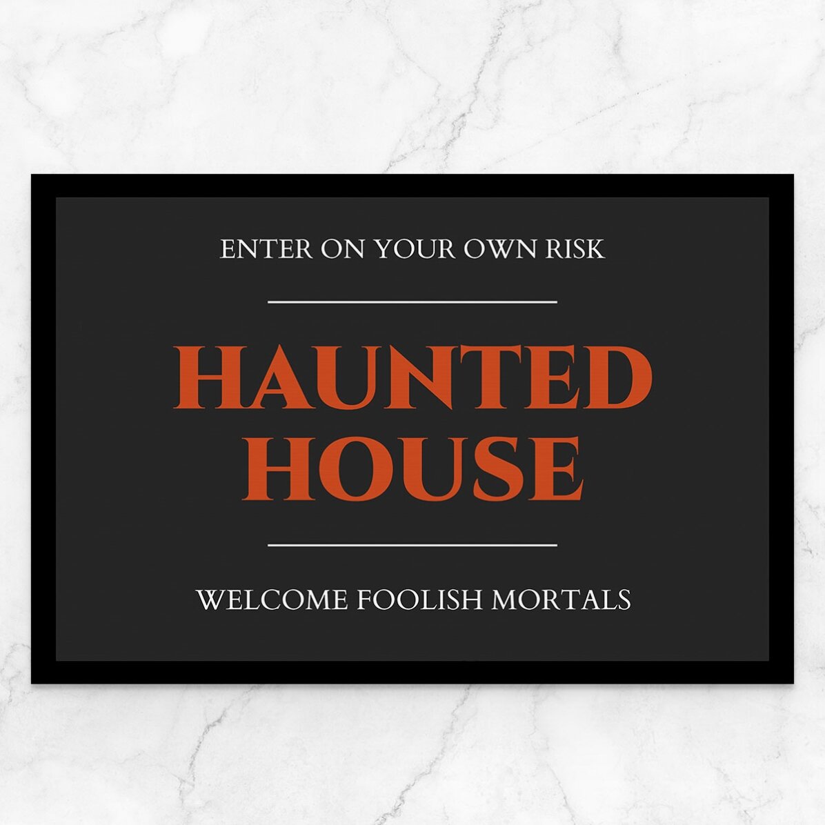 Covoraș de intrare personalizat cu text - Haunted House