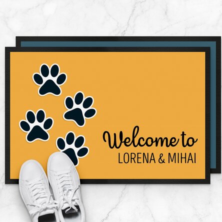 Covoraș de intrare personalizat cu text - Paws