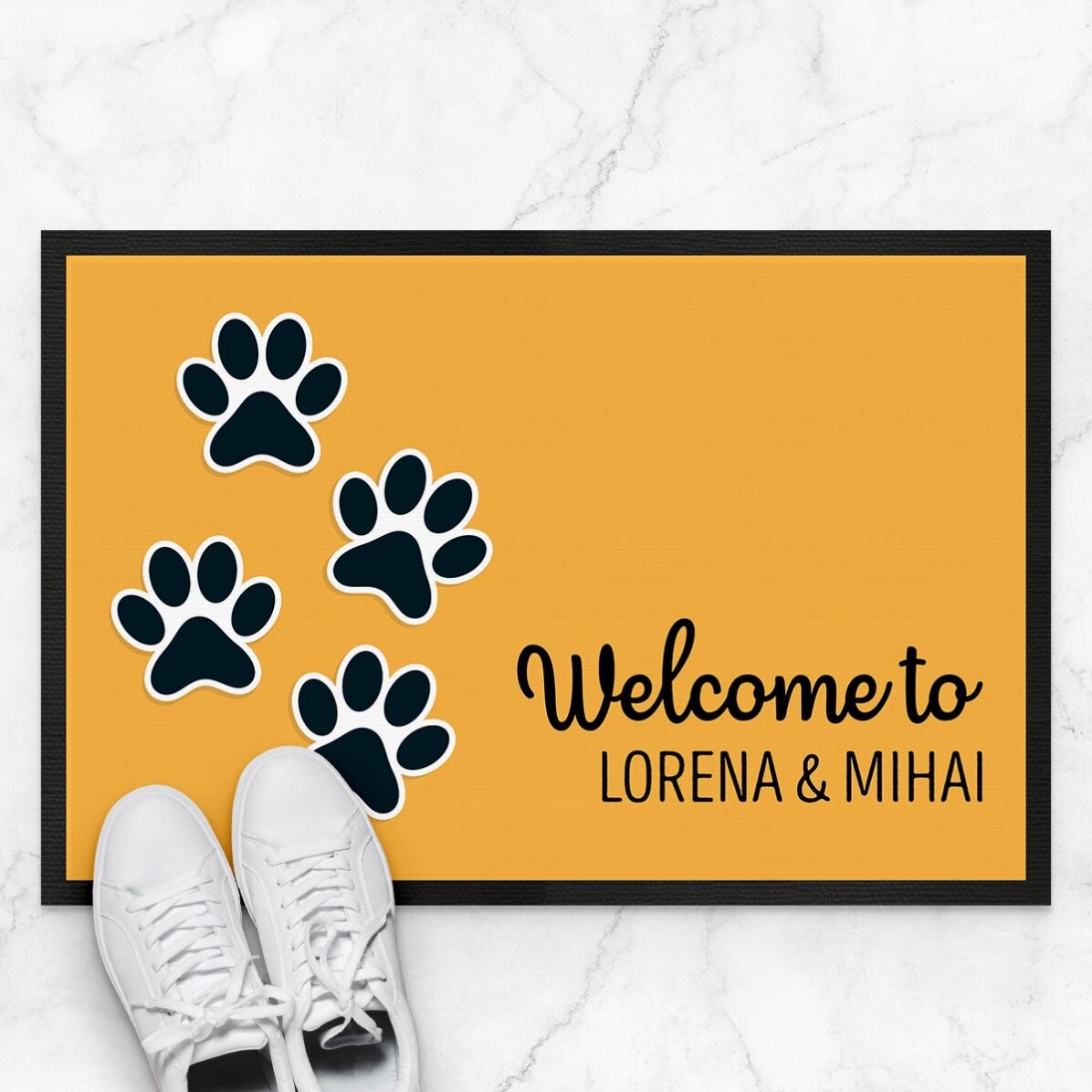 Covoraș de intrare personalizat cu text - Paws