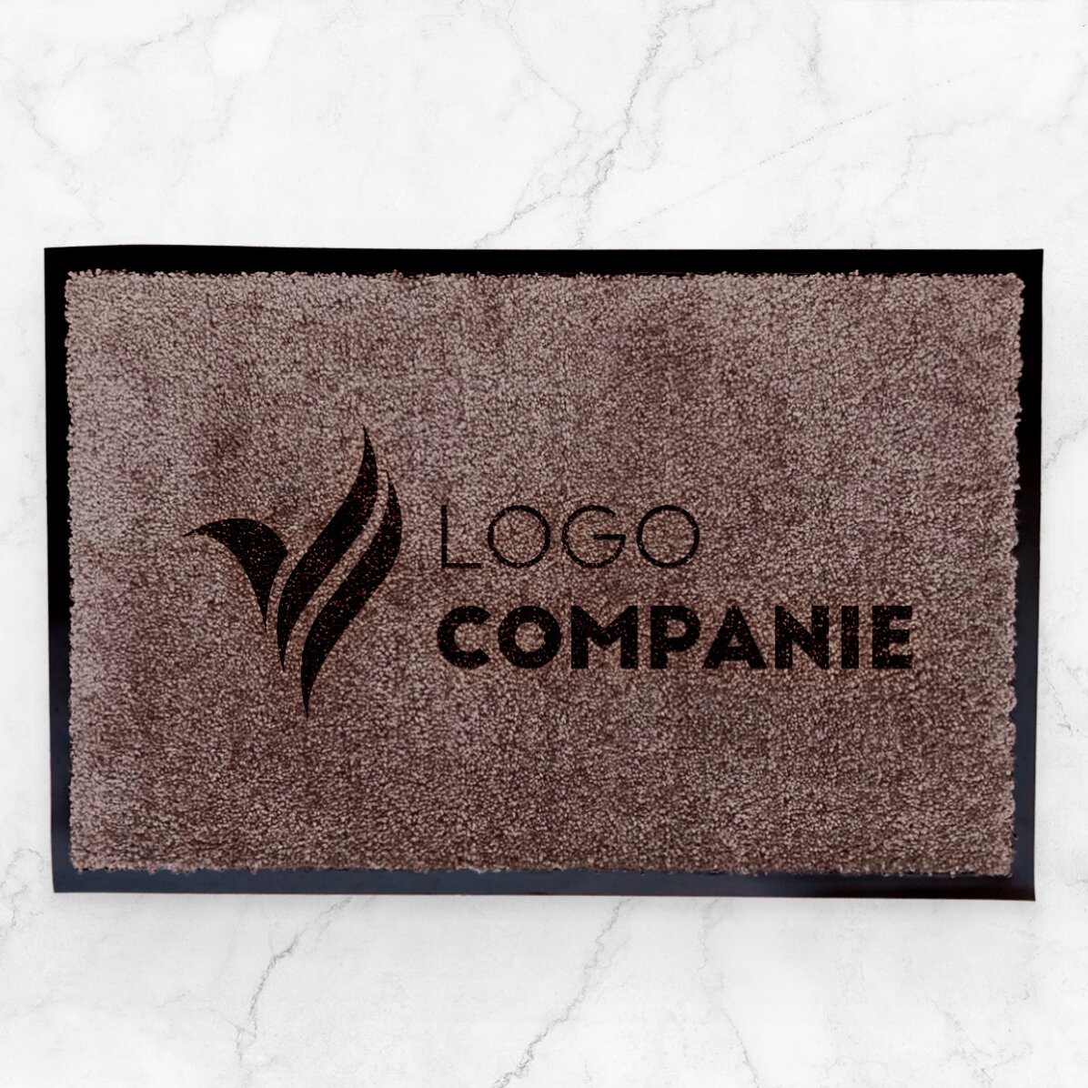 Covoraș intrare de interior personalizat cu logo - Maro închis