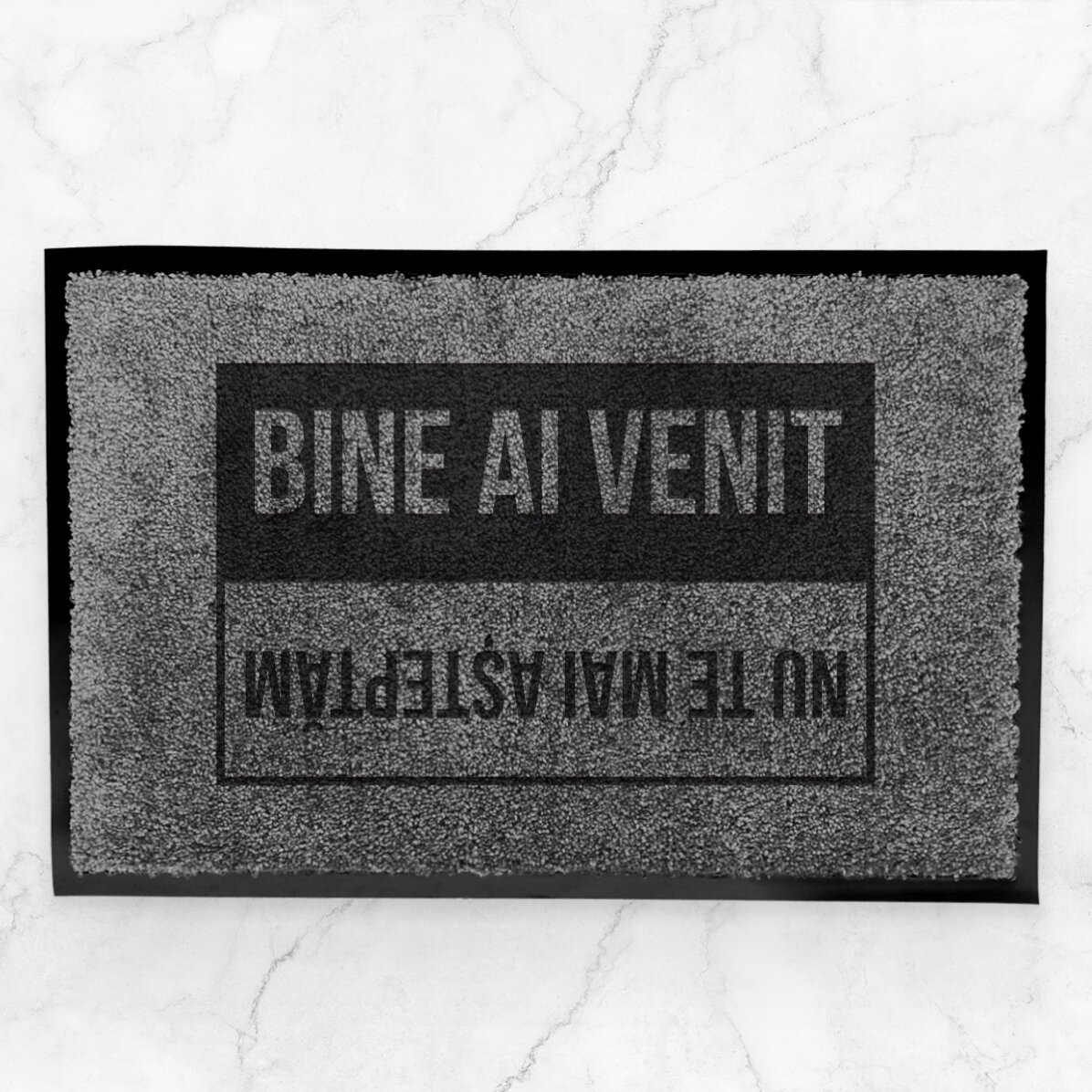 Customised indoor entrance mat with text - Welcome, we weren