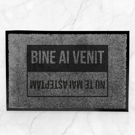 Customised indoor entrance mat with text - Welcome, we weren