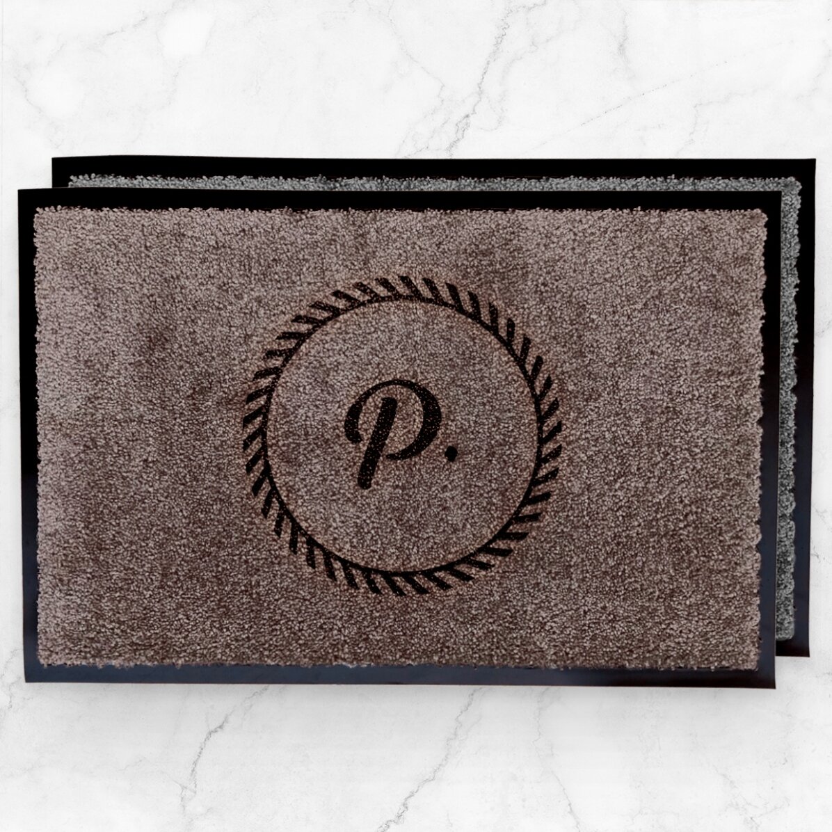 Covoraș intrare de interior personalizat - Inițiala cerc