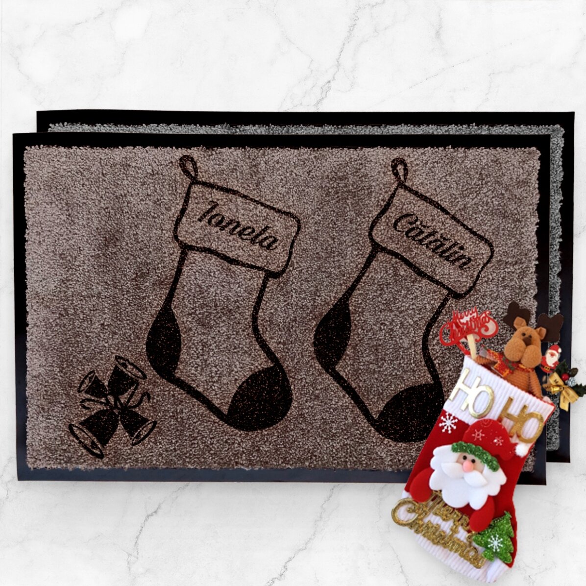 Customised indoor entrance mat - Christmas Socks