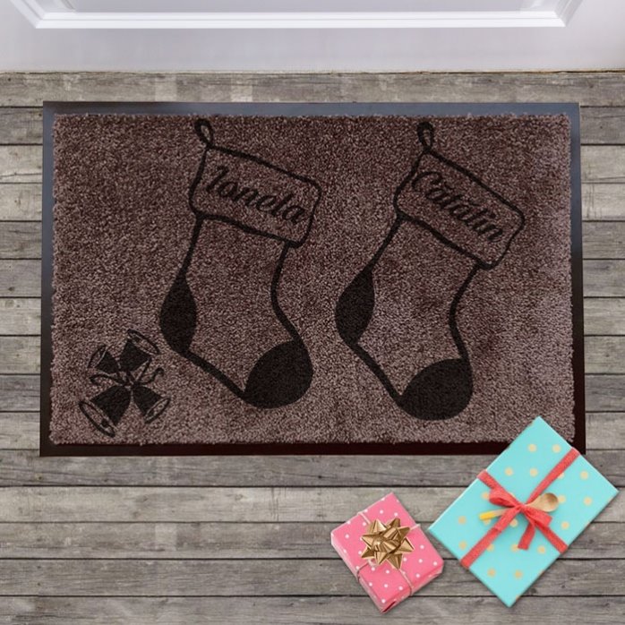 Customised indoor entrance mat - Christmas Socks