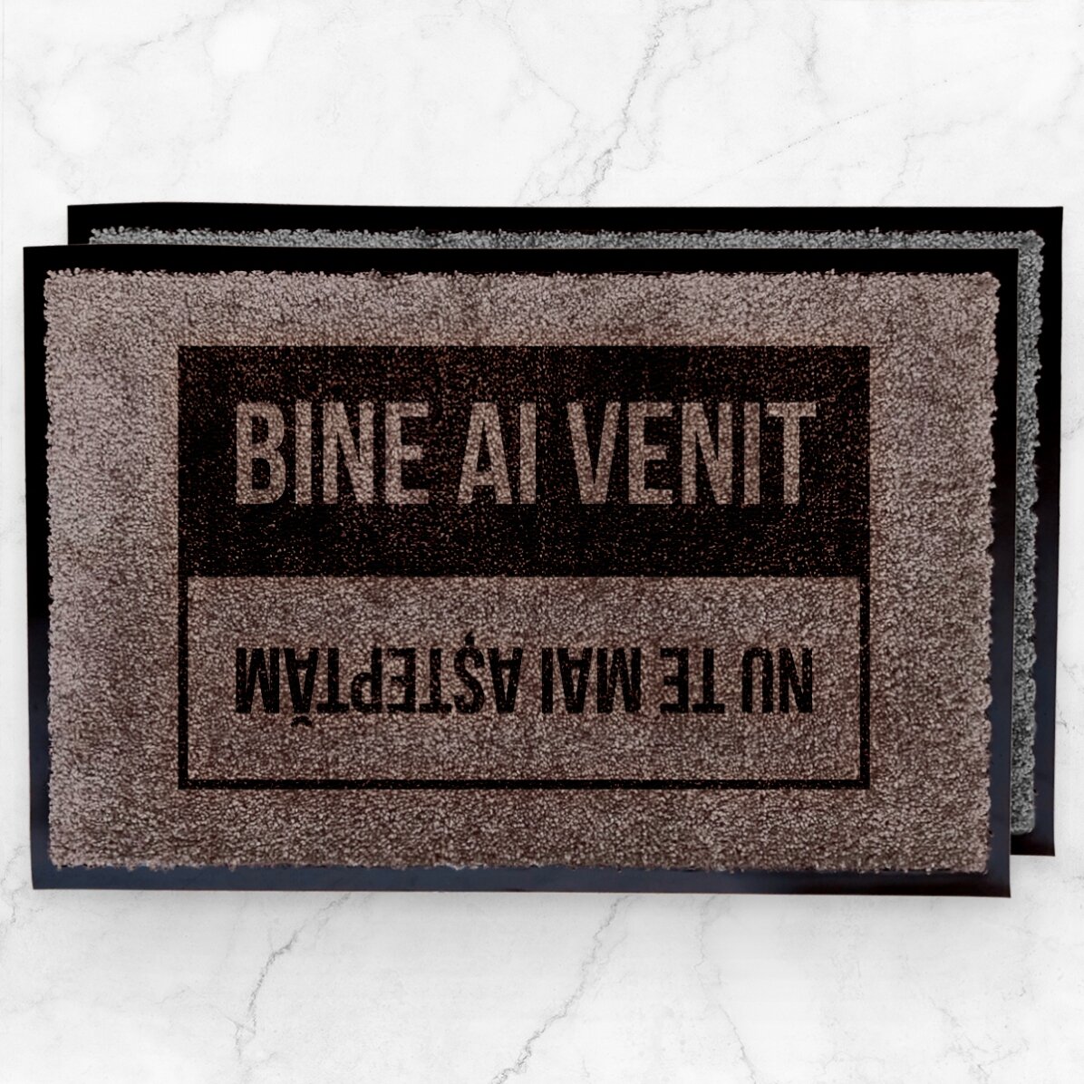 Customised indoor entrance mat - Welcome, Goodbye