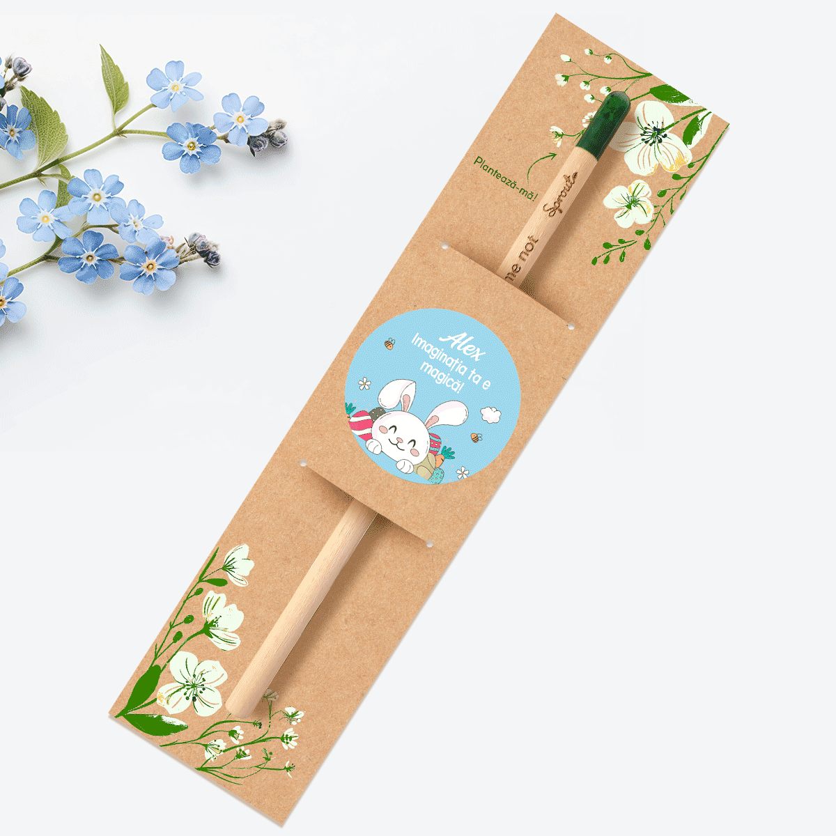 Personalised plantable pencil with a message - From Iepuras