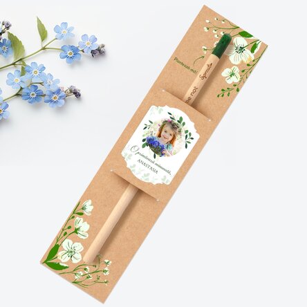 Creion plantabil personalizat cu poză și mesaj - O primăvară minunată