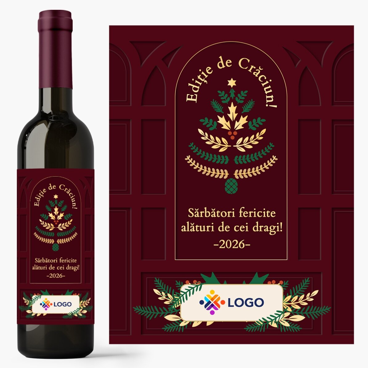 Gift box – Christmas edition with products personalised with a logo and message