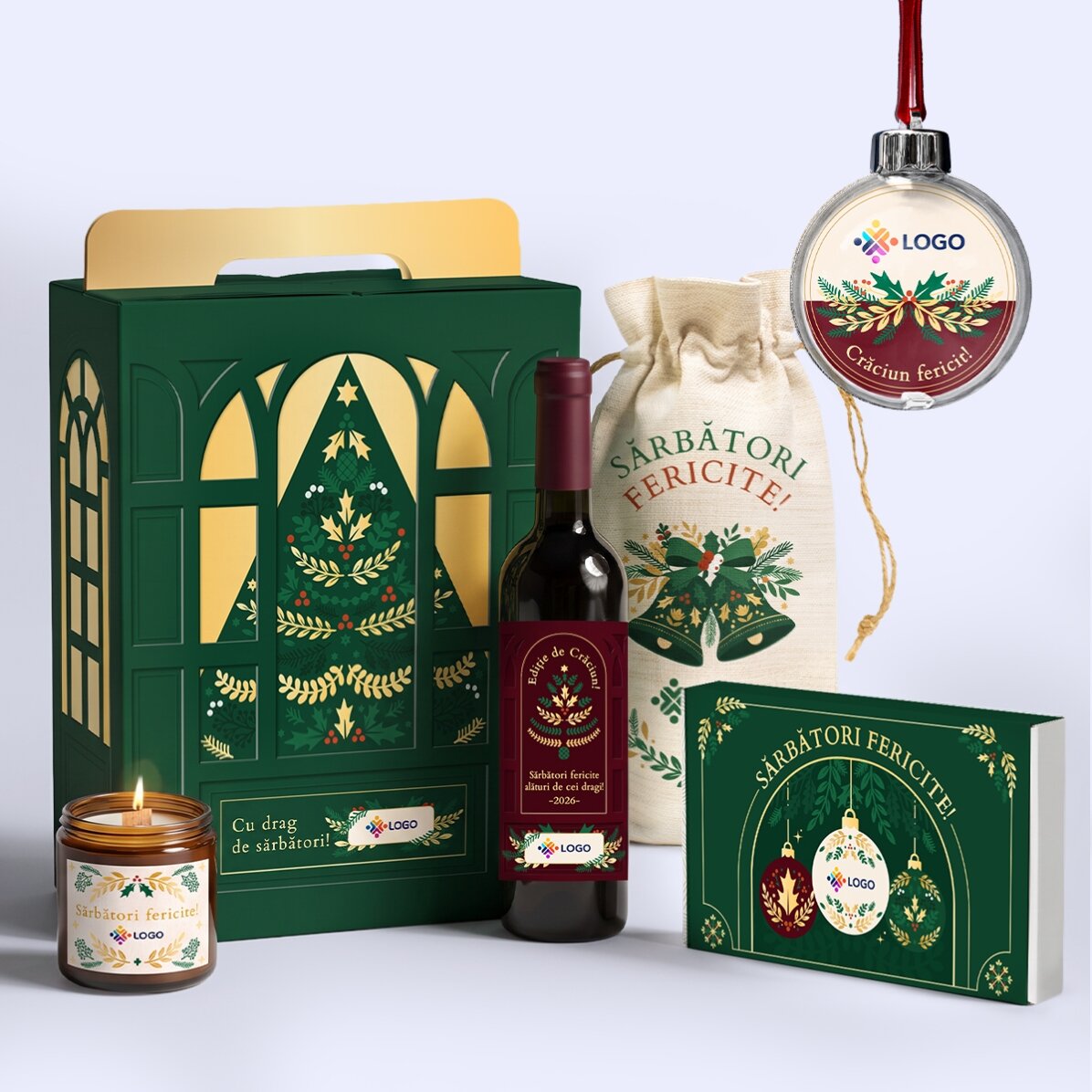 Gift box – Christmas edition with products personalised with a logo and message