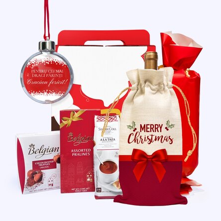 Gift Box – Special Christmas delivery with a personalised bauble featuring a message