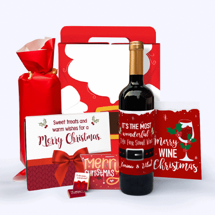 Gift box – ‘Most Wonderful Time’ with personalised wine