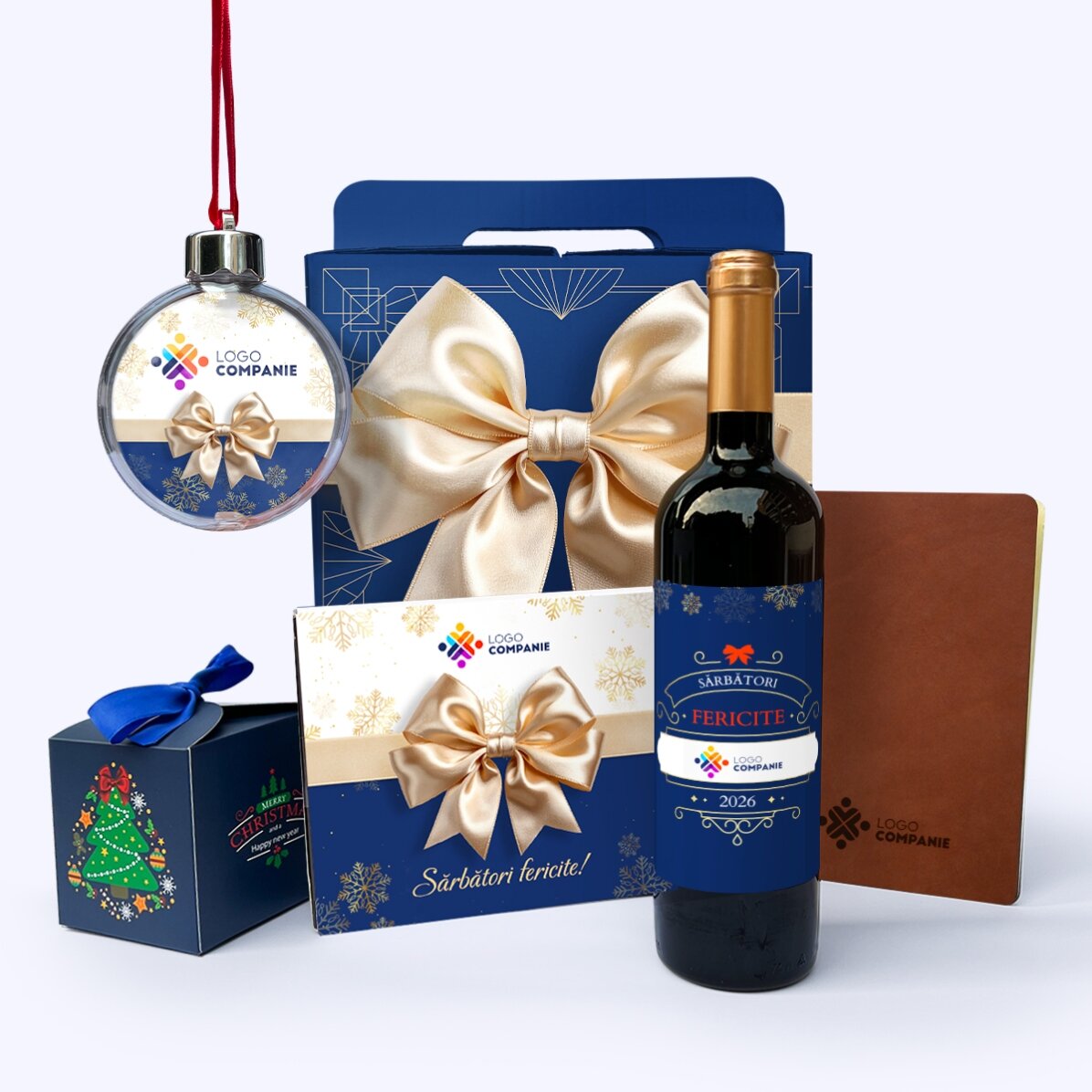 Gift box – Elegance, featuring Christmas products personalised with your logo
