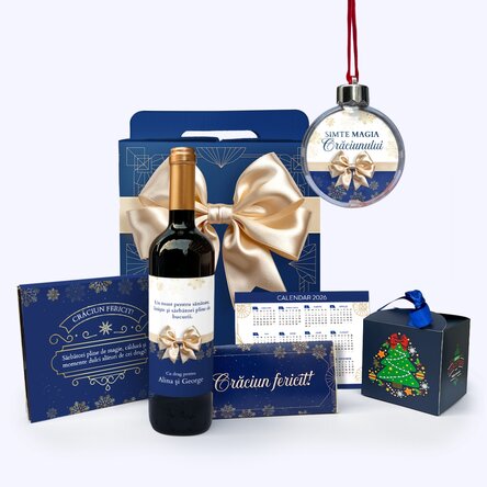 Gift box – ‘Elegance’ with personalised wine and a message