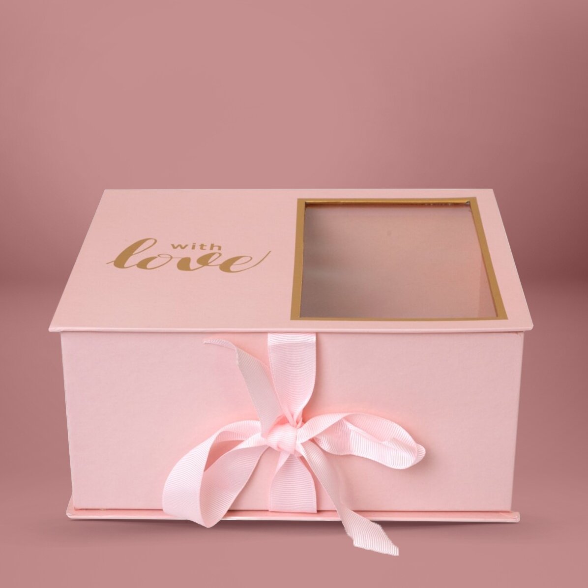 Gift box with love with window - pink model