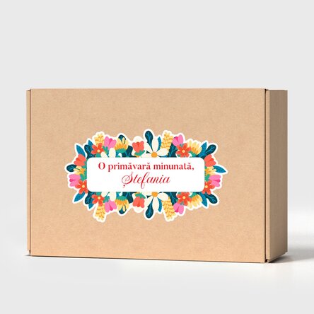 Cutie craft personalizată cu sticker - Floral