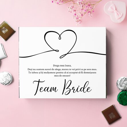 Cutie de bomboane personalizată cu mesaj - Team Bride