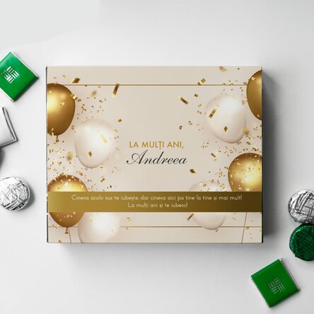 Cutie de bomboane personalizată cu mesaj - Aniversare