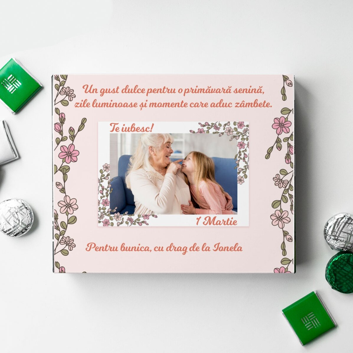 Personalised box of sweets with photo and text - Floricele