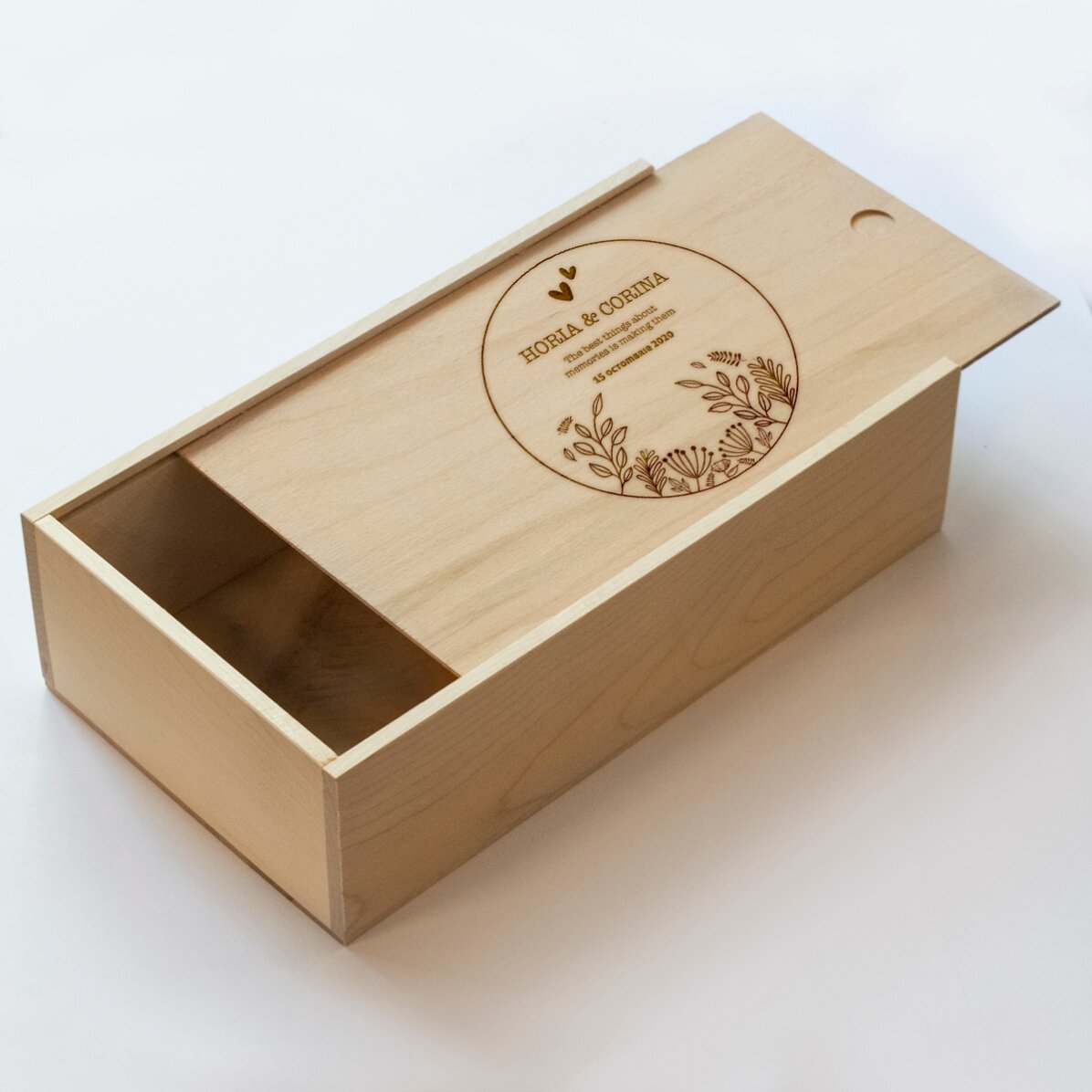 Cutie de cadou personalizată din lemn - Golden memories