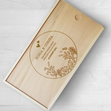 Cutie de cadou personalizată din lemn - Golden memories
