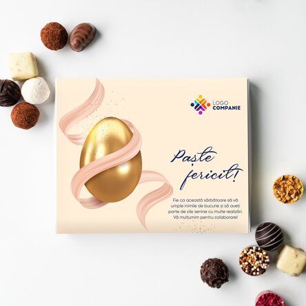 Deluxe truffle box personalised with logo and Easter message