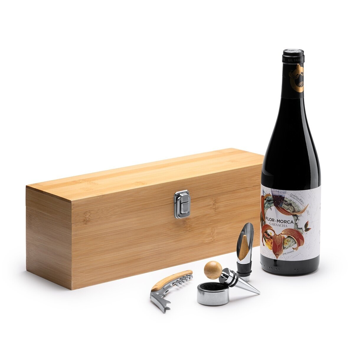 Wine box with accessories personalised with logo and message - Happy Holidays!