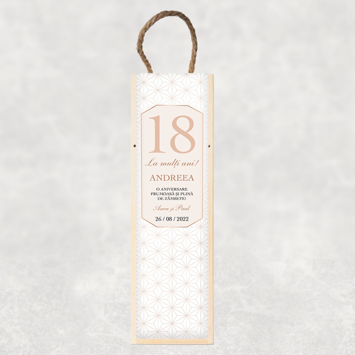 Cutie de vin personalizată cu text - Birthday