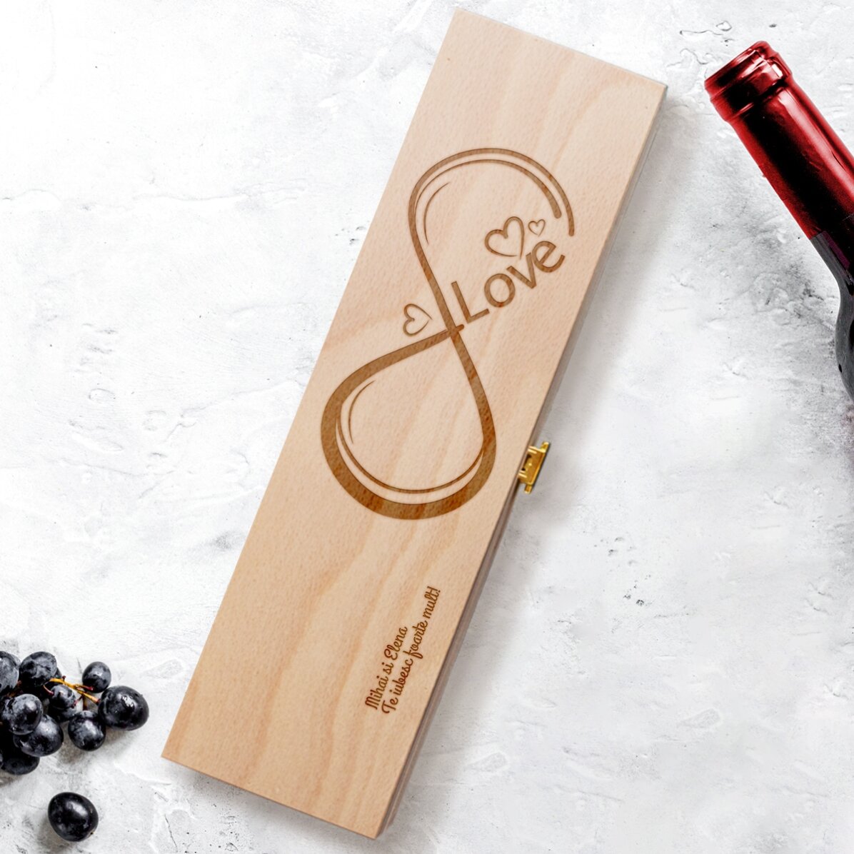 Cutie de vin personalizată - Infinite Love