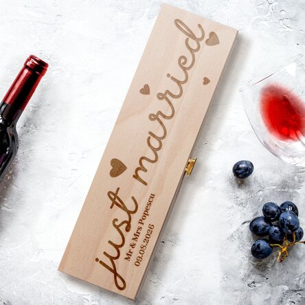 Personalised wine box - just married