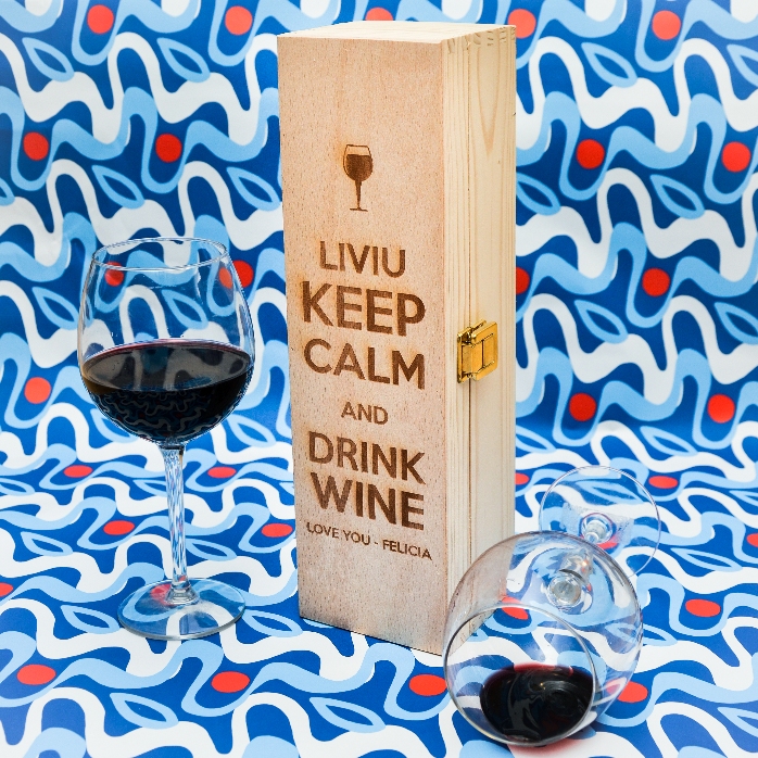 Cutie de vin personalizată - Keep calm