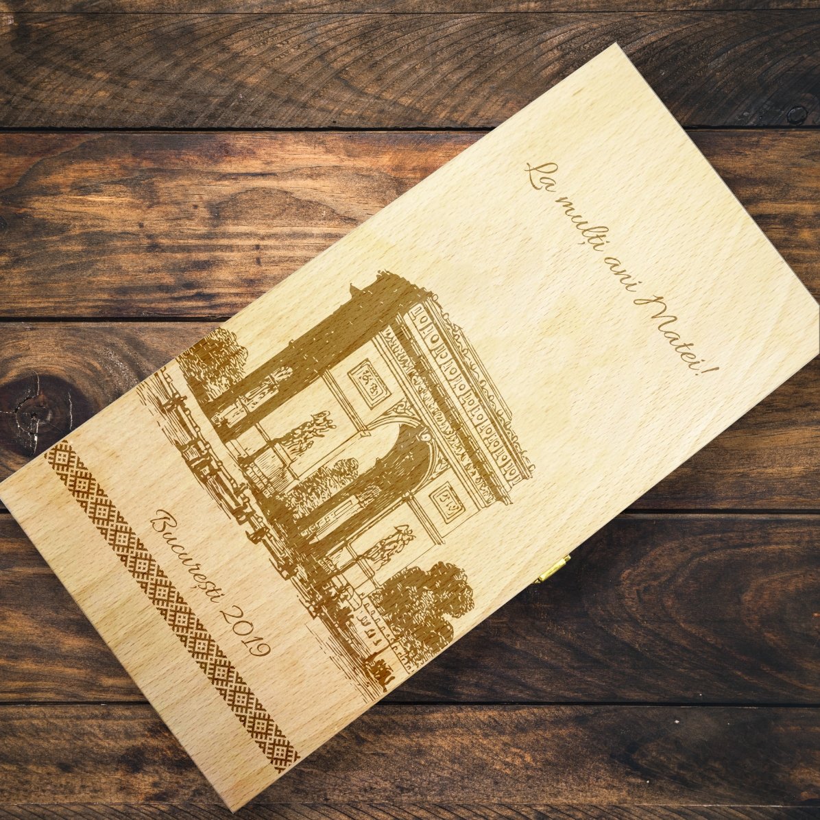 Personalised wine box for two bottles - Arcul de Triumf