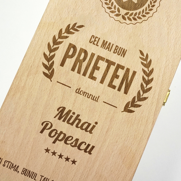 Cutie de vin personalizată pentru două sticle - Cel mai