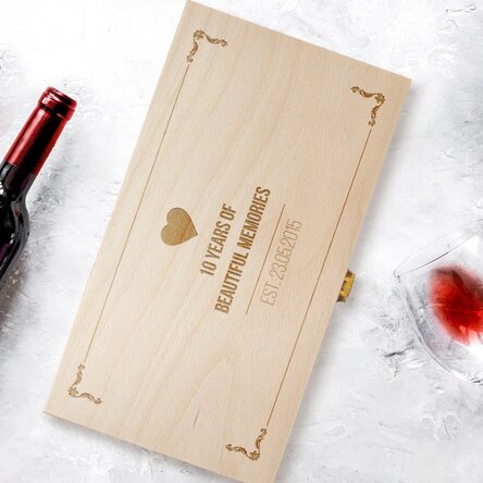 Cutie de vin personalizată pentru două sticle - Years Of Memories