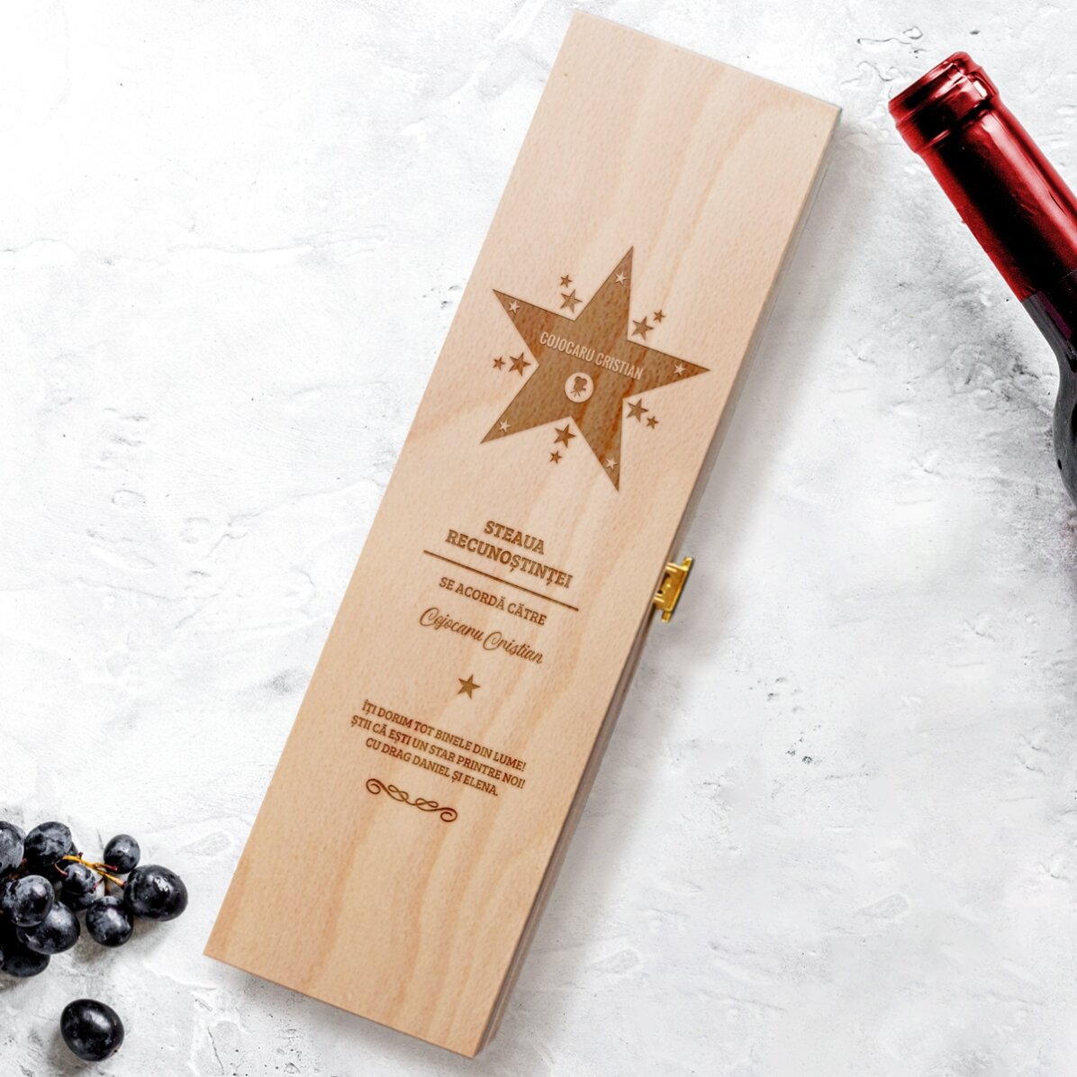 Personalised wine box - Star of gratitude