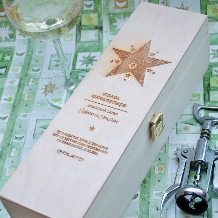 Personalised wine box - Star of gratitude