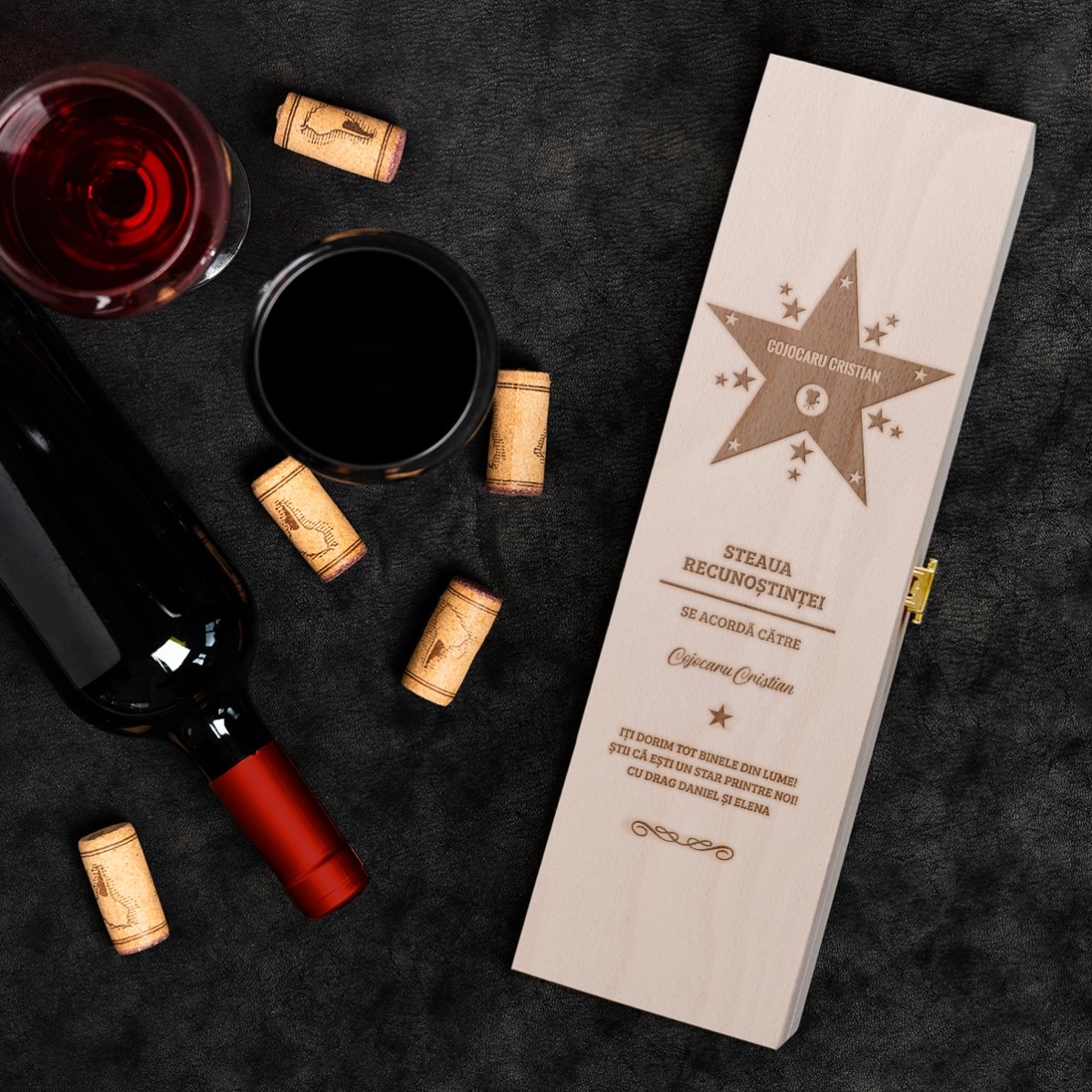 Personalised wine box - Star of gratitude