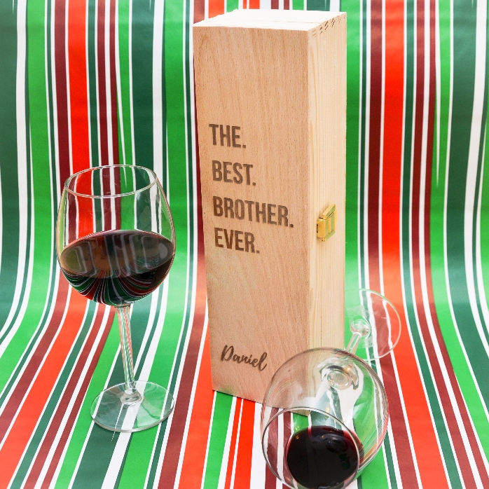 Cutie de vin personalizată - the best brother ever