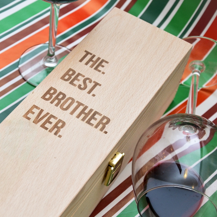 Cutie de vin personalizată - the best brother ever
