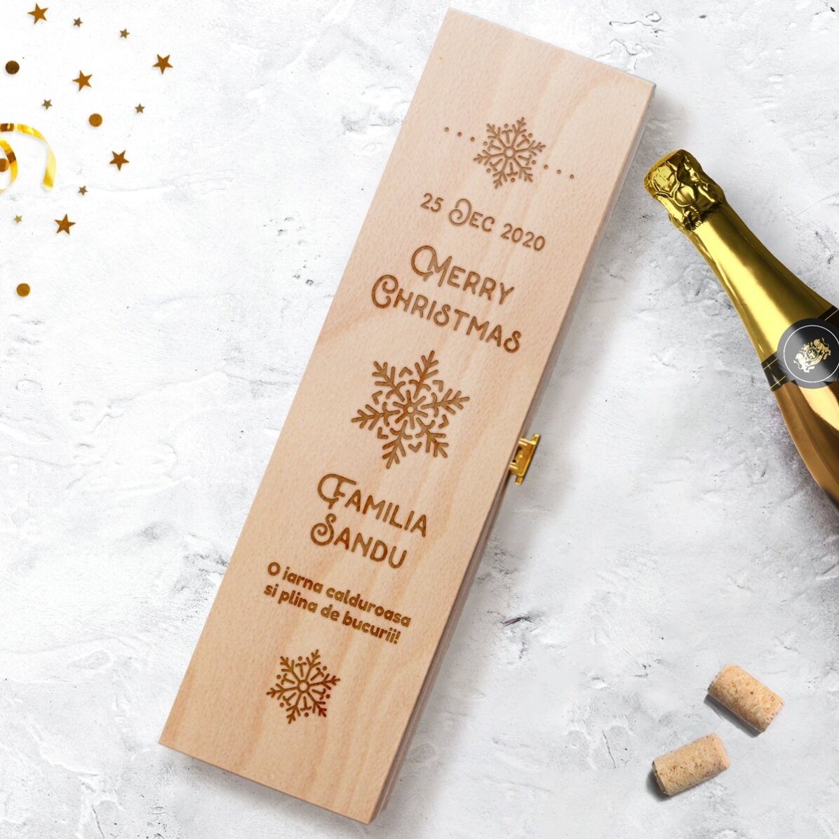 Cutie de vin spumant personalizată - Christmas magic