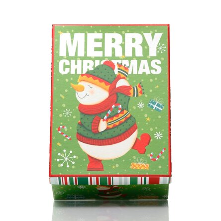 Cutie cadou Crăciun verde - model om de zăpadă