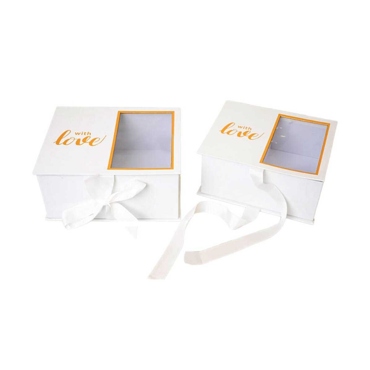 Gift box with love with window - white model