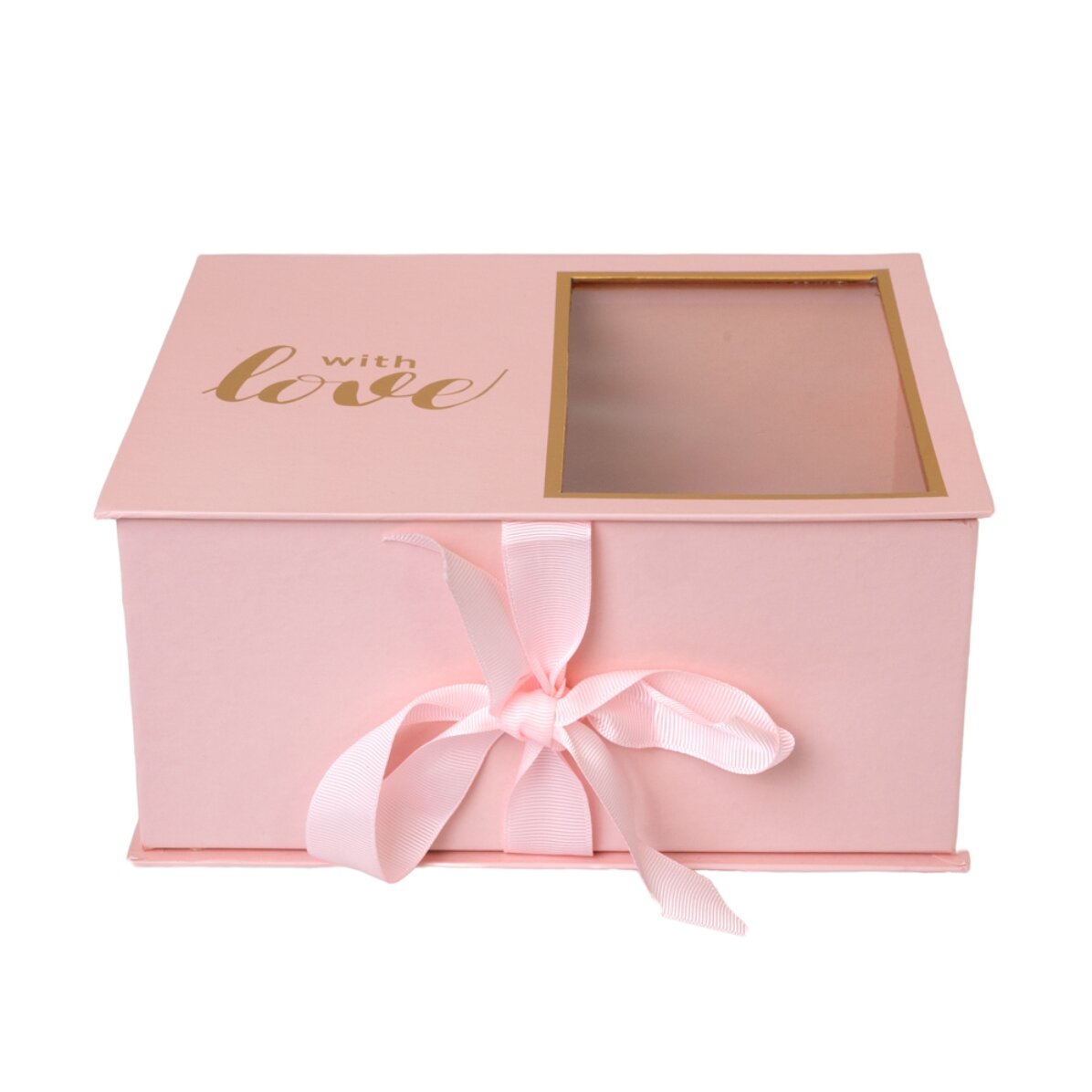 Gift box with love with window - pink model