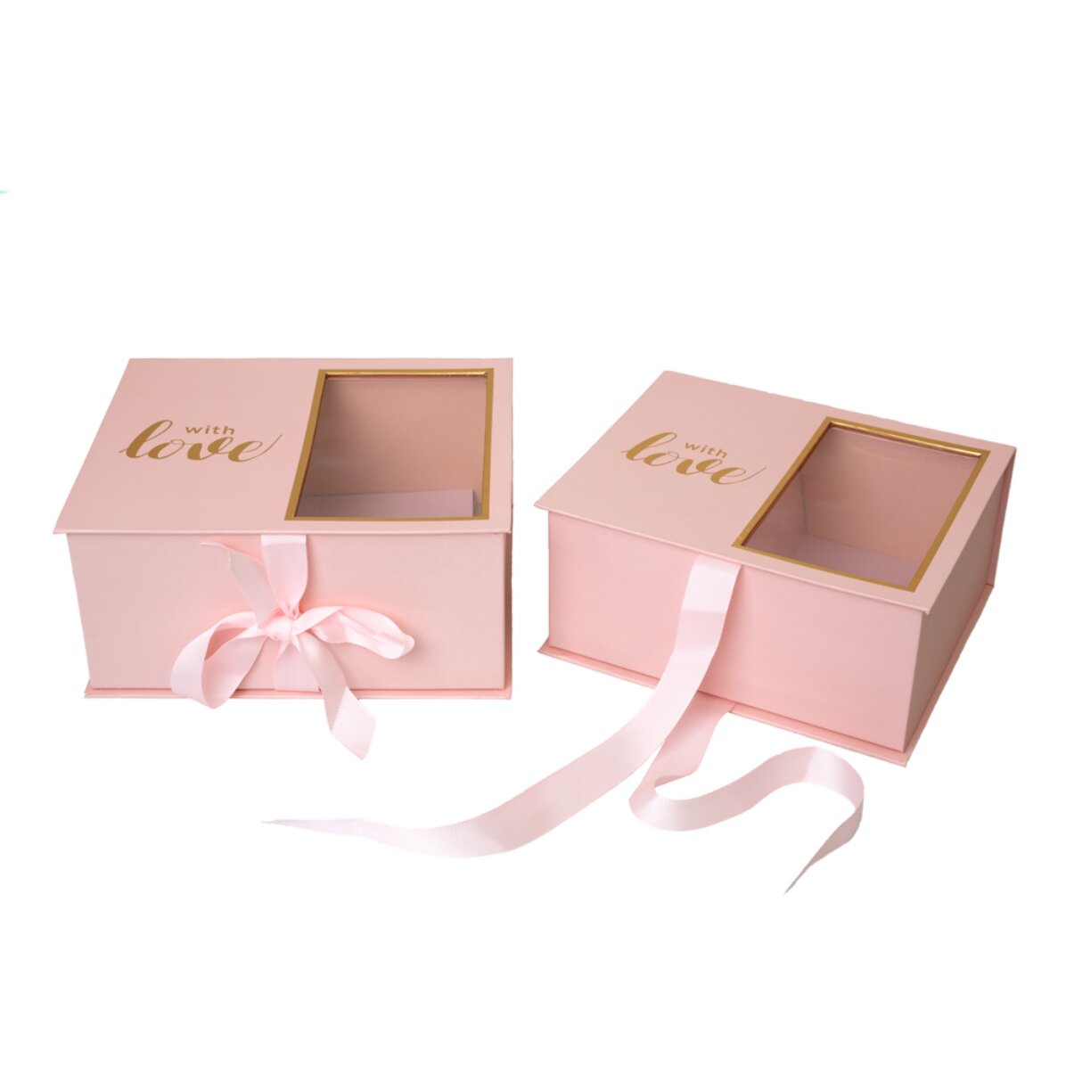 Gift box with love with window - pink model